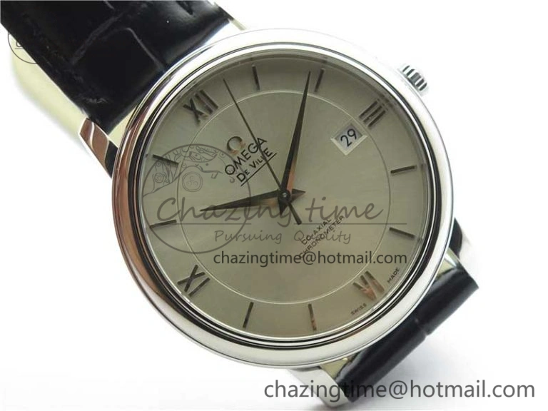 Premium De Ville SS KZF 1:1 Best Edition White Dial on Black Leather Strap MIYOTA 7909