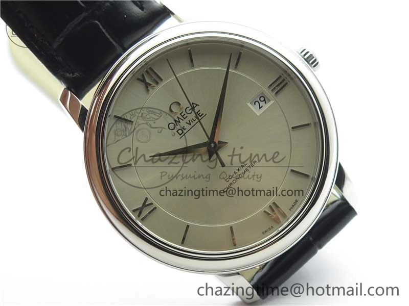 Premium De Ville SS KZF 1:1 Best Edition White Dial on Black Leather Strap MIYOTA 7909