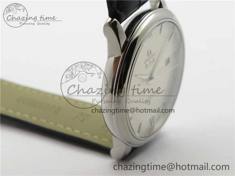 Premium De Ville SS KZF 1:1 Best Edition White Dial on Black Leather Strap MIYOTA 7909