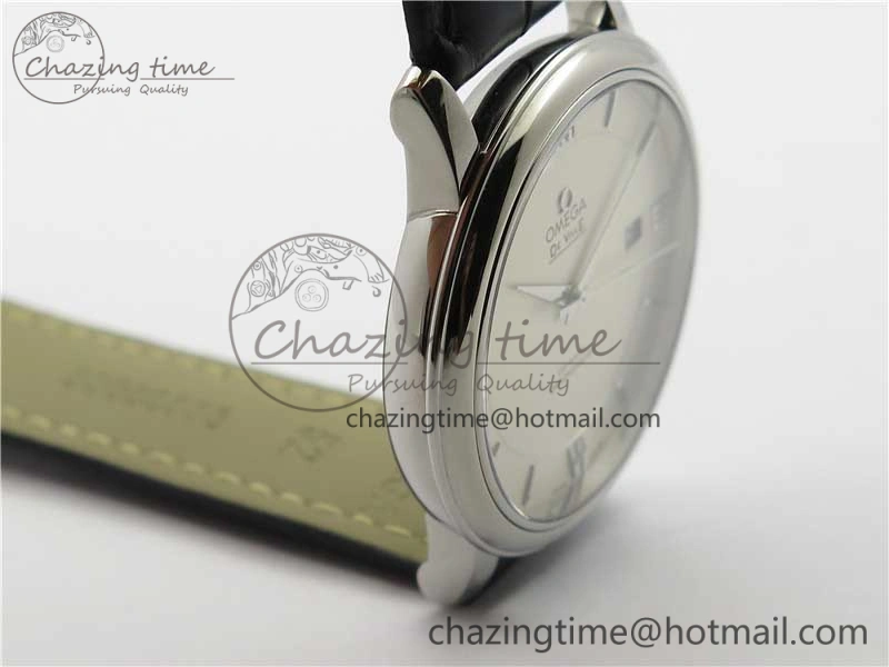 Premium De Ville SS KZF 1:1 Best Edition White Dial on Black Leather Strap MIYOTA 7909