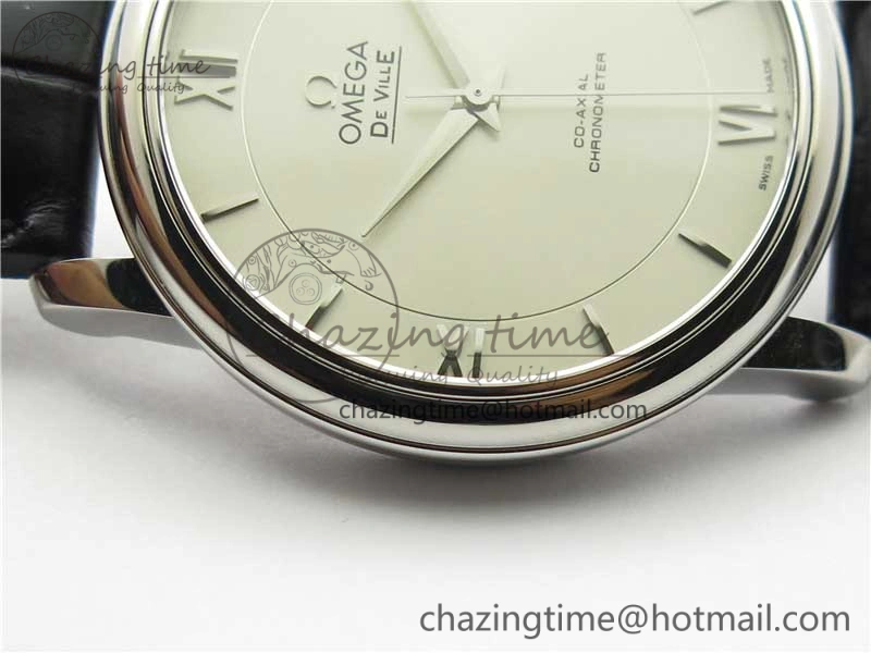 Premium De Ville SS KZF 1:1 Best Edition White Dial on Black Leather Strap MIYOTA 7909