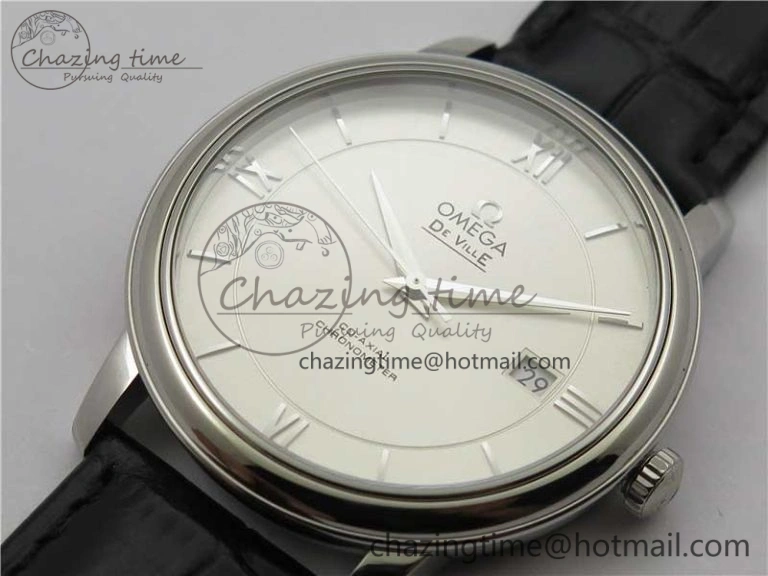 Premium De Ville SS KZF 1:1 Best Edition White Dial on Black Leather Strap MIYOTA 7909