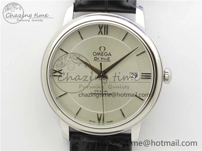 Premium De Ville SS KZF 1:1 Best Edition White Dial on Black Leather Strap MIYOTA 7909