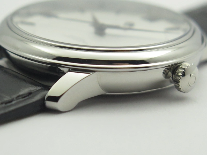Stylish De Ville SS MK 1:1 Best Edition Silver Dial Blue Markers On Leather Strap Miyota 9015 V 8066