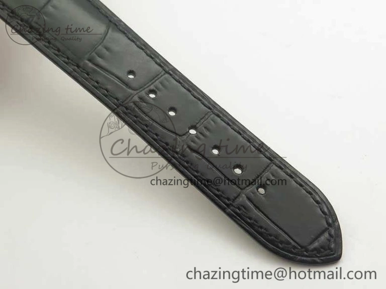 De Ville SS MK 1:1 Best Edition White Dial SS Markers On Leather Strap Miyota 9015 V SportInspired 8077