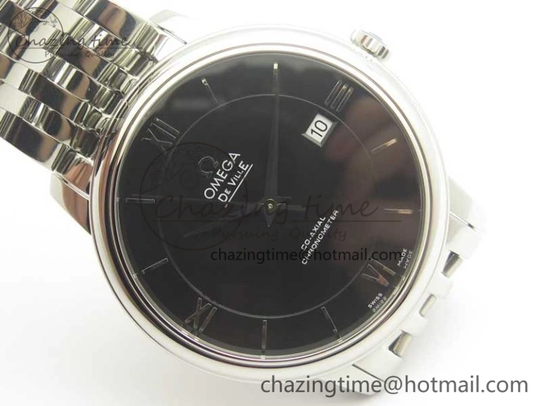 Timeless De Ville SS RXW 1:1 Best Edition Black Dial on SS Bracelet A2892 (Free Leather Strap) 8017
