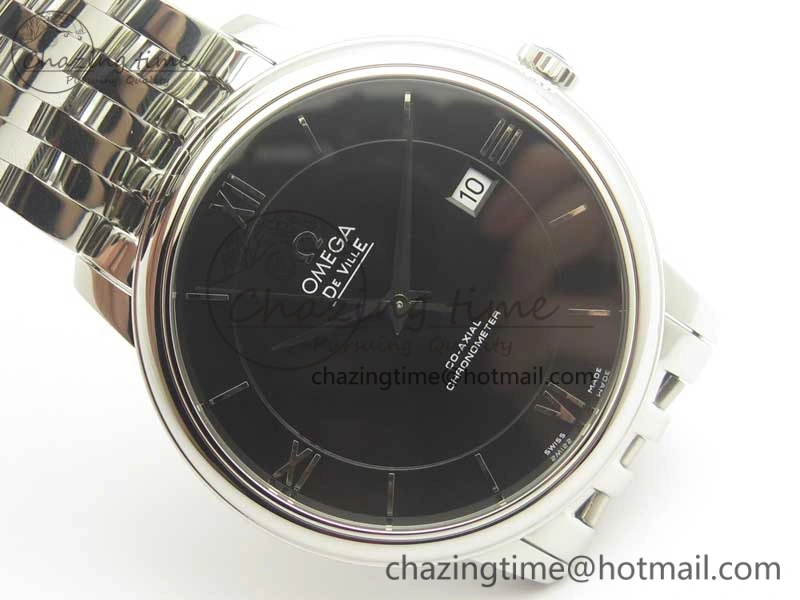 Timeless De Ville SS RXW 1:1 Best Edition Black Dial on SS Bracelet A2892 (Free Leather Strap) 8017