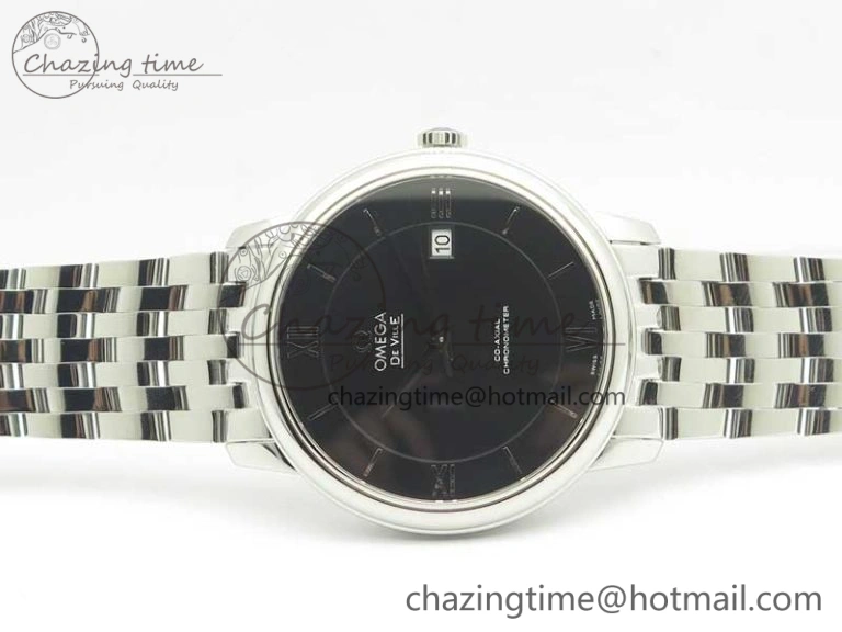 Timeless De Ville SS RXW 1:1 Best Edition Black Dial on SS Bracelet A2892 (Free Leather Strap) 8017