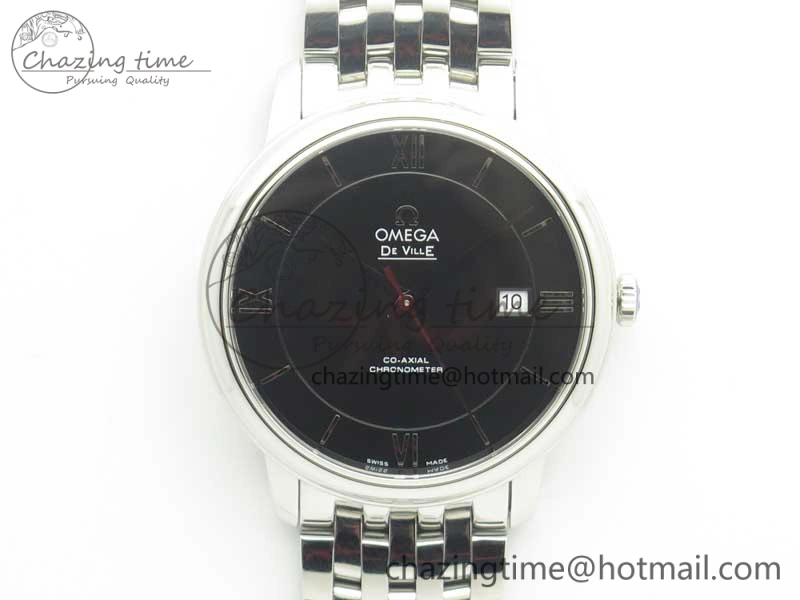 Timeless De Ville SS RXW 1:1 Best Edition Black Dial on SS Bracelet A2892 (Free Leather Strap) 8017