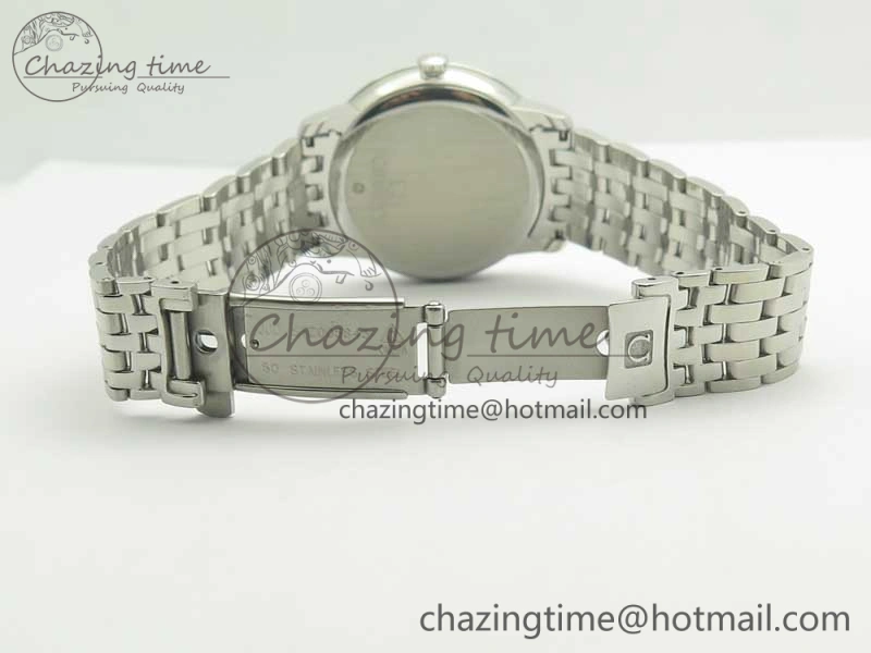 OnTrend De Ville SS RXW 1:1 Best Edition White Dial Blue Markers on SS Bracelet A2892 (Free Leather Strap) 8020