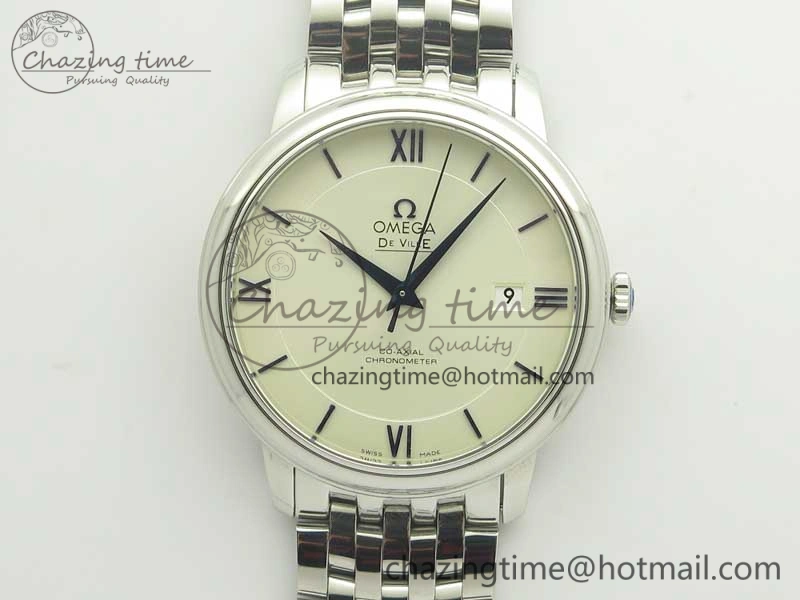 OnTrend De Ville SS RXW 1:1 Best Edition White Dial Blue Markers on SS Bracelet A2892 (Free Leather Strap) 8020
