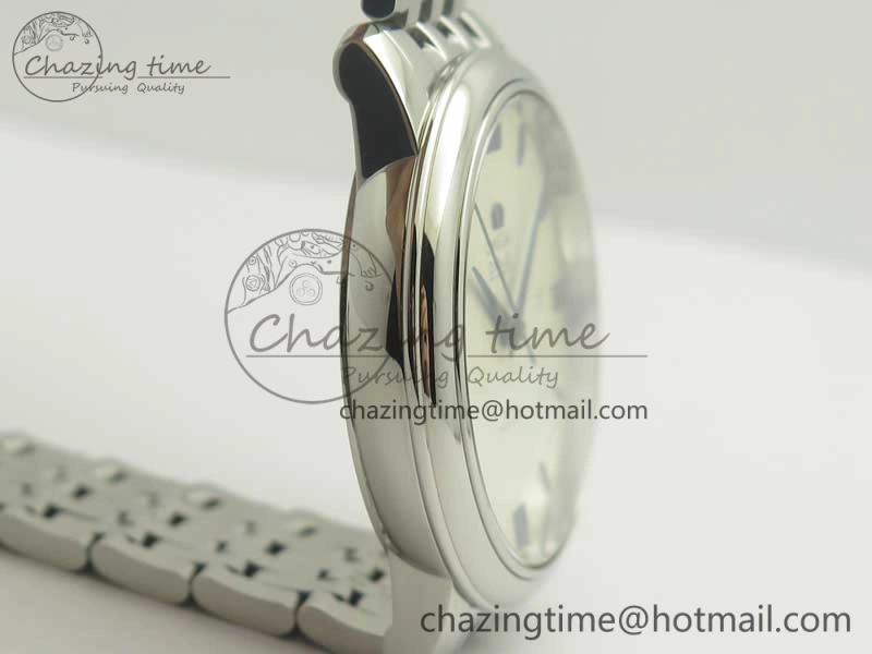 OnTrend De Ville SS RXW 1:1 Best Edition White Dial Blue Markers on SS Bracelet A2892 (Free Leather Strap) 8020