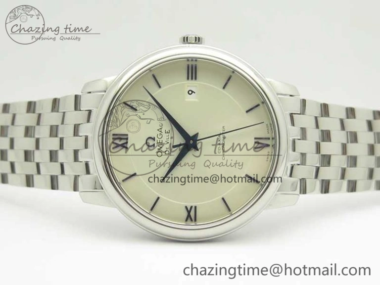 OnTrend De Ville SS RXW 1:1 Best Edition White Dial Blue Markers on SS Bracelet A2892 (Free Leather Strap) 8020