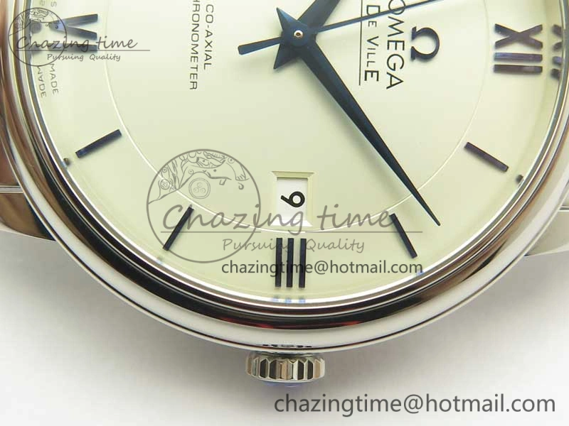 OnTrend De Ville SS RXW 1:1 Best Edition White Dial Blue Markers on SS Bracelet A2892 (Free Leather Strap) 8020