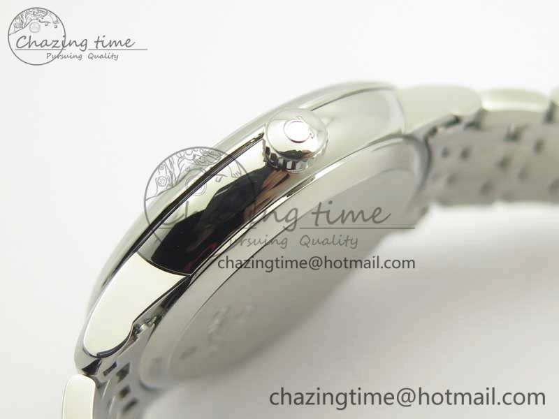 OnTrend De Ville SS RXW 1:1 Best Edition White Dial Blue Markers on SS Bracelet A2892 (Free Leather Strap) 8020