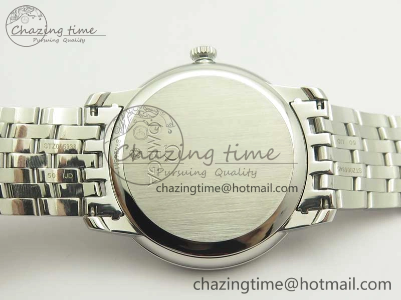 OnTrend De Ville SS RXW 1:1 Best Edition White Dial Blue Markers on SS Bracelet A2892 (Free Leather Strap) 8020