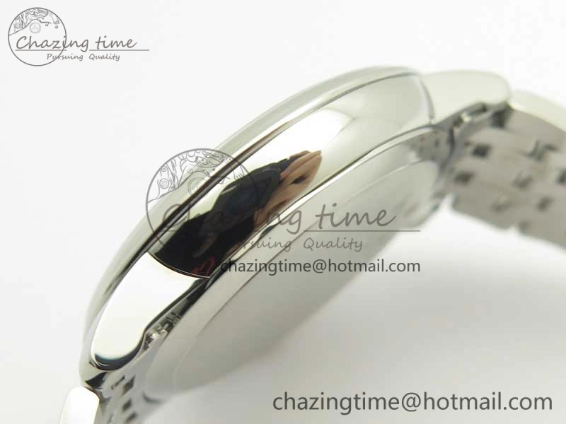 OnTrend De Ville SS RXW 1:1 Best Edition White Dial Blue Markers on SS Bracelet A2892 (Free Leather Strap) 8020