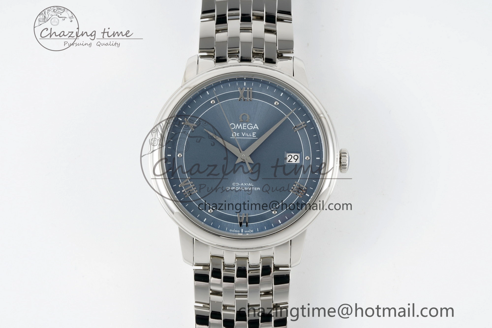 De Ville SS TWF 1:1 Best Edition Blue Dial on SS Bracelet MIYOTA SmoothTexture 7842