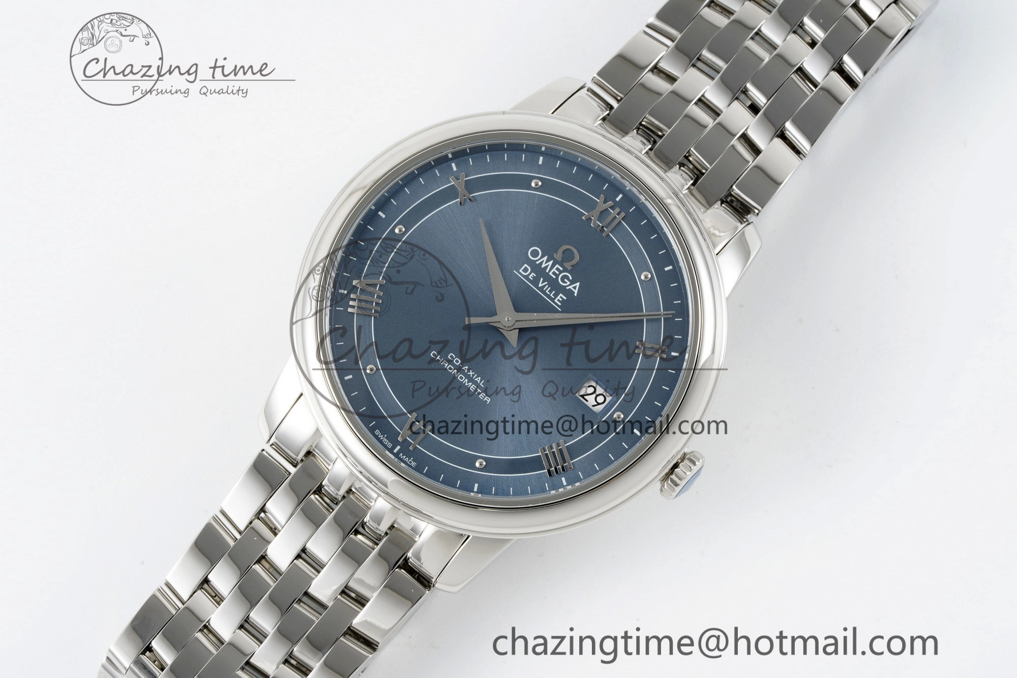 De Ville SS TWF 1:1 Best Edition Blue Dial on SS Bracelet MIYOTA SmoothTexture 7842
