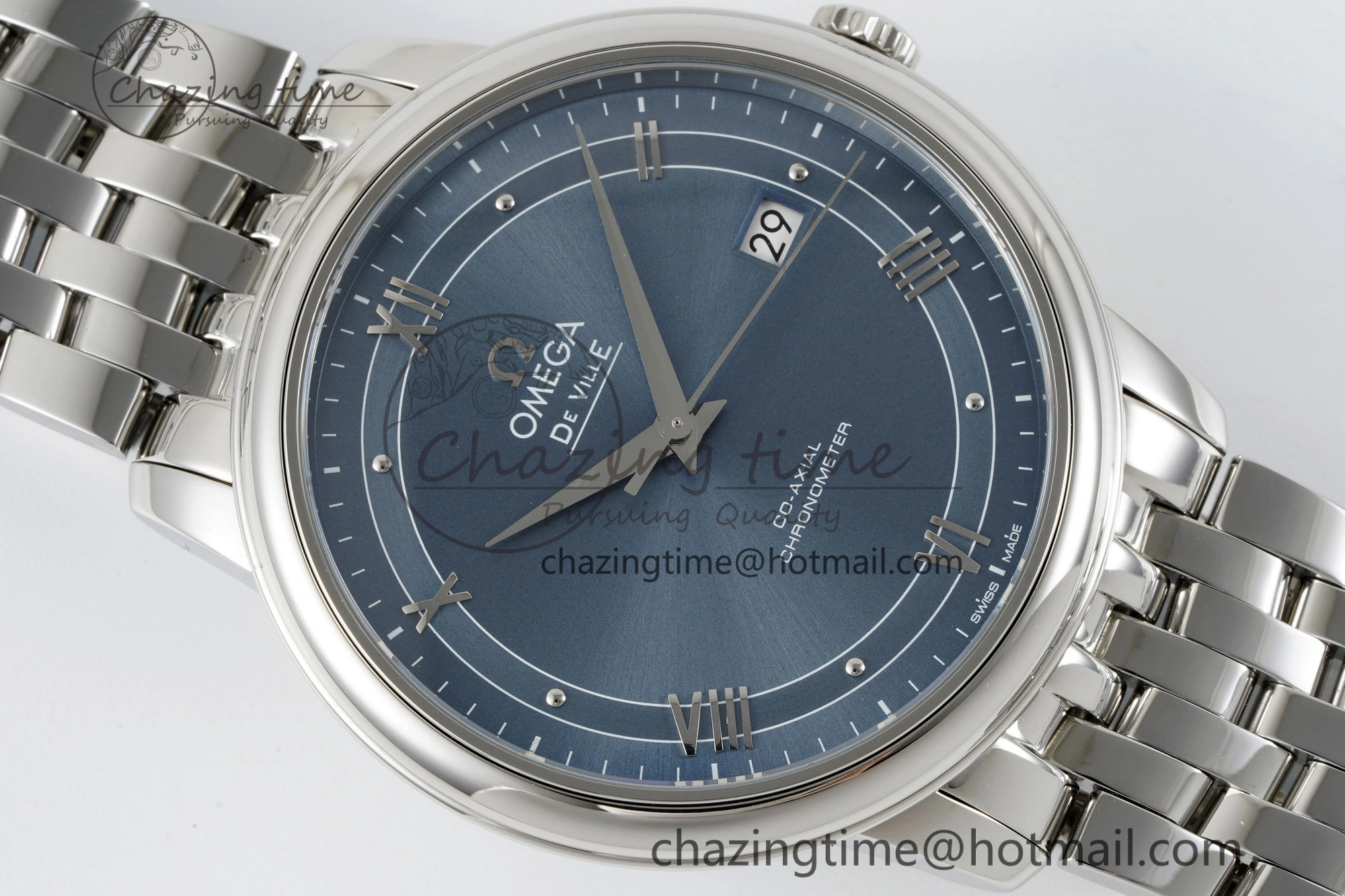 De Ville SS TWF 1:1 Best Edition Blue Dial on SS Bracelet MIYOTA SmoothTexture 7842