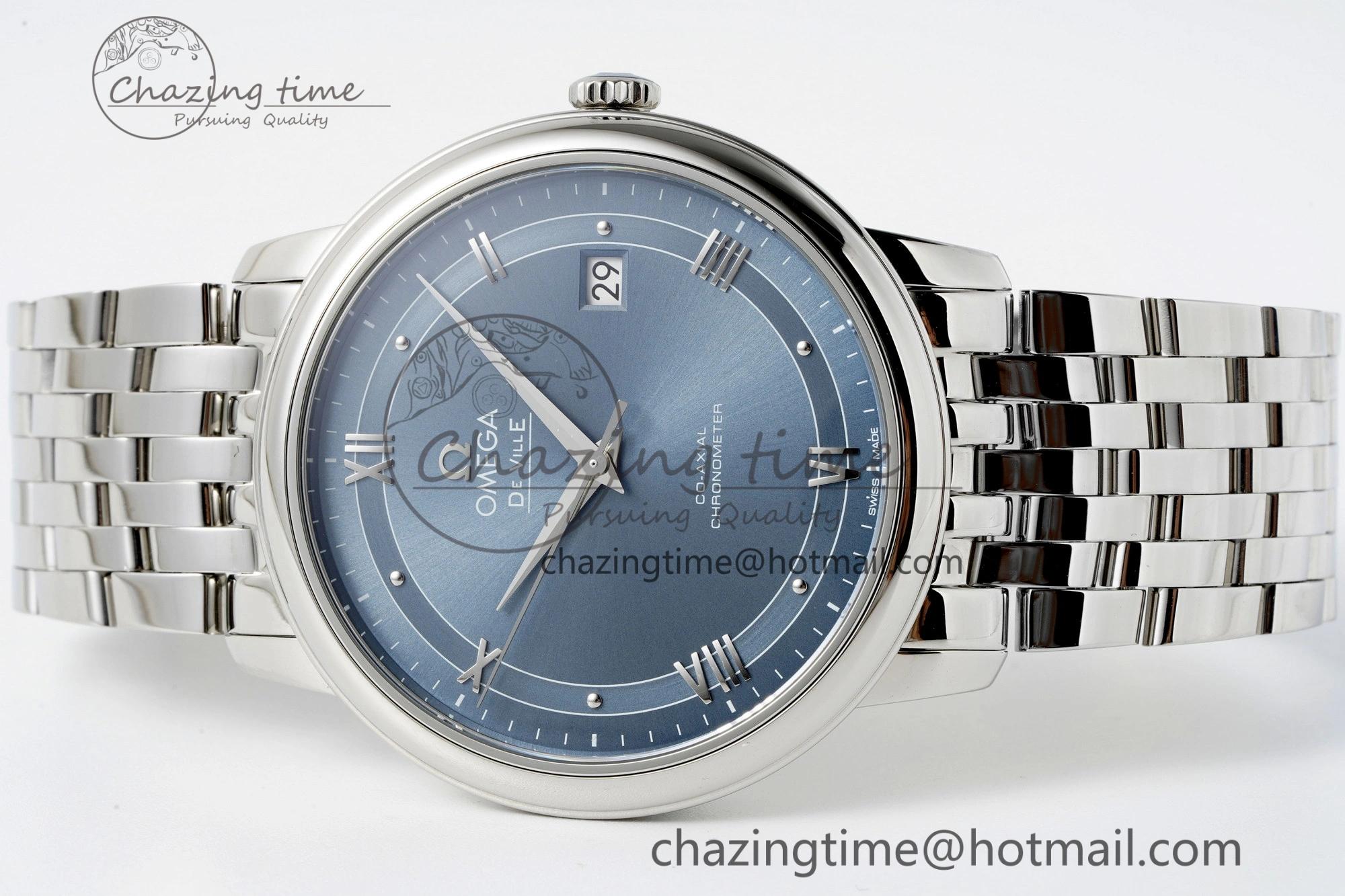 De Ville SS TWF 1:1 Best Edition Blue Dial on SS Bracelet MIYOTA SmoothTexture 7842