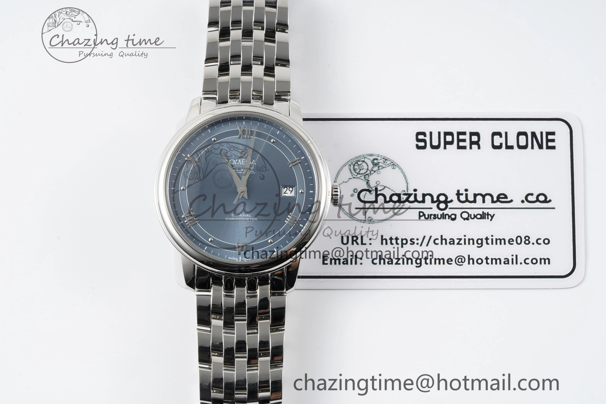 De Ville SS TWF 1:1 Best Edition Blue Dial on SS Bracelet MIYOTA SmoothTexture 7842