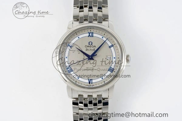 De Ville SS TWF 1:1 Best Edition Gray Dial Blue Markers on SS Bracelet MIYOTA SoftTouch 7843