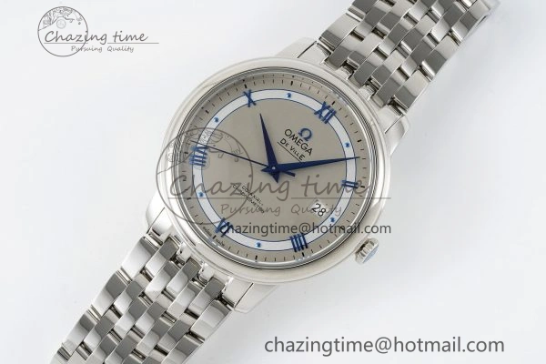 De Ville SS TWF 1:1 Best Edition Gray Dial Blue Markers on SS Bracelet MIYOTA SoftTouch 7843