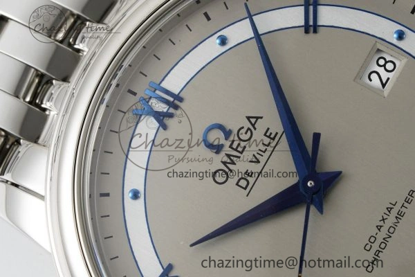 De Ville SS TWF 1:1 Best Edition Gray Dial Blue Markers on SS Bracelet MIYOTA SoftTouch 7843