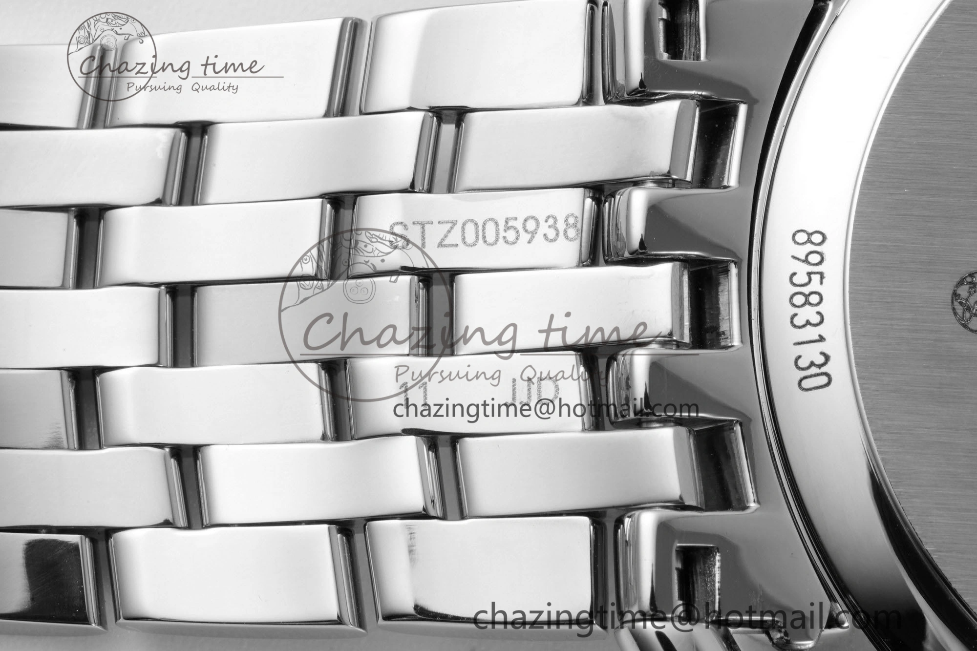 De Ville SS TWF 1:1 Best Edition Gray Dial Blue Markers on SS Bracelet MIYOTA SoftTouch 7843