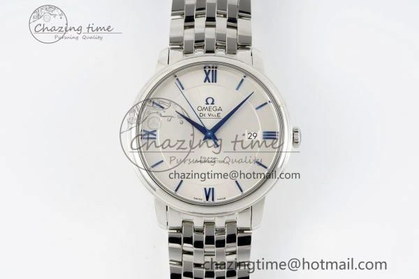 De Ville SS TWF 1:1 Best Edition White Dial Blue Markers on SS Bracelet MIYOTA SoftTouch 7837