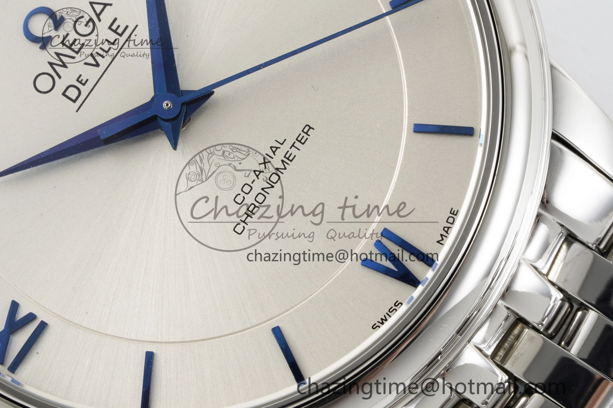 De Ville SS TWF 1:1 Best Edition White Dial Blue Markers on SS Bracelet MIYOTA SoftTouch 7837