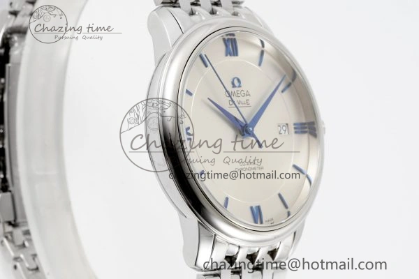 De Ville SS TWF 1:1 Best Edition White Dial Blue Markers on SS Bracelet MIYOTA SoftTouch 7837