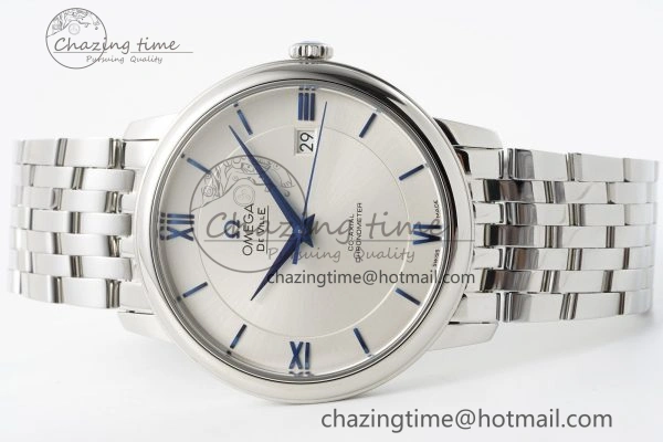De Ville SS TWF 1:1 Best Edition White Dial Blue Markers on SS Bracelet MIYOTA SoftTouch 7837