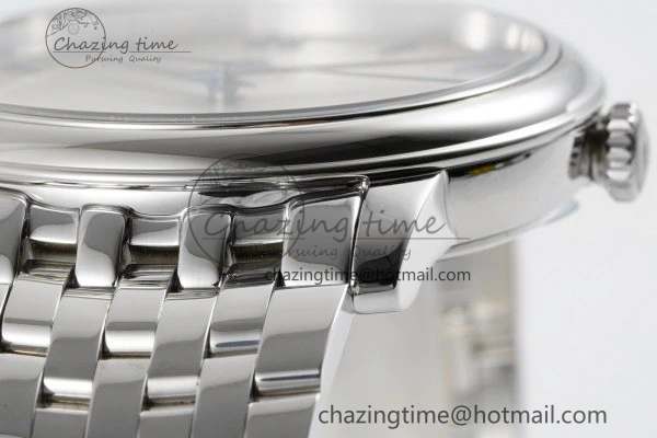 De Ville SS TWF 1:1 Best Edition White Dial Blue Markers on SS Bracelet MIYOTA SoftTouch 7837