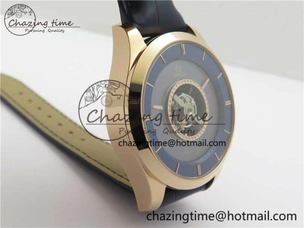 Packable De Ville Tourbillon RG MIF Best Edition Blue Dial on Blue Leather Strap 7876