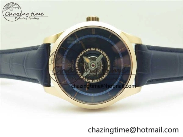 Packable De Ville Tourbillon RG MIF Best Edition Blue Dial on Blue Leather Strap 7876