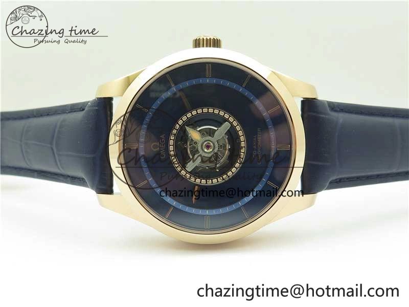 Packable De Ville Tourbillon RG MIF Best Edition Blue Dial on Blue Leather Strap 7876