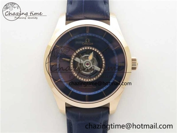 Packable De Ville Tourbillon RG MIF Best Edition Blue Dial on Blue Leather Strap 7876