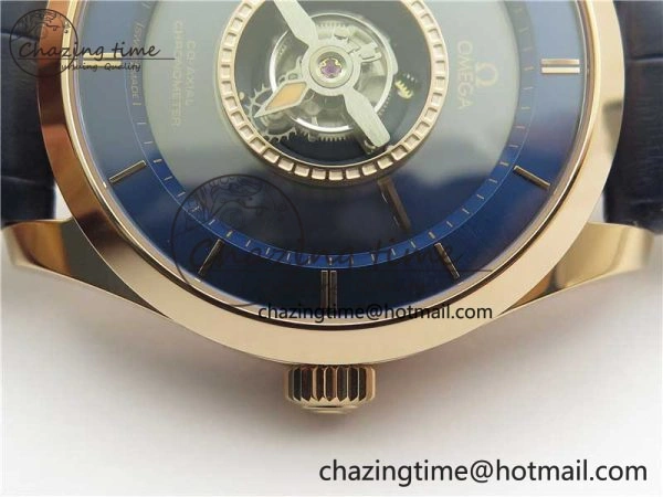 Packable De Ville Tourbillon RG MIF Best Edition Blue Dial on Blue Leather Strap 7876