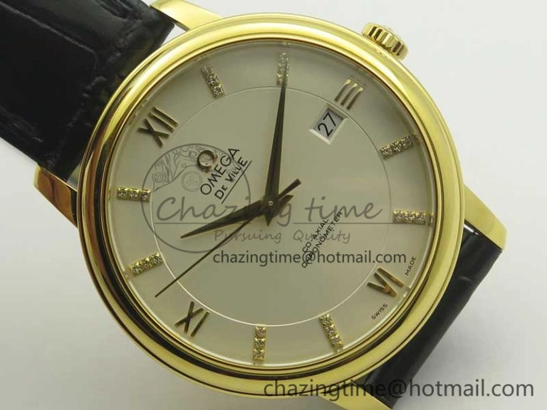 GoAnywhere De Ville YG MKF 1:1 Best Edition Silver Dial Diamonds Markers on Black Leather Strap MIYOTA 9015 V 8046