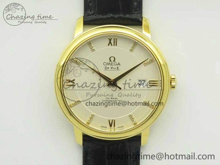 GoAnywhere De Ville YG MKF 1:1 Best Edition Silver Dial Diamonds Markers on Black Leather Strap MIYOTA 9015 V 8046