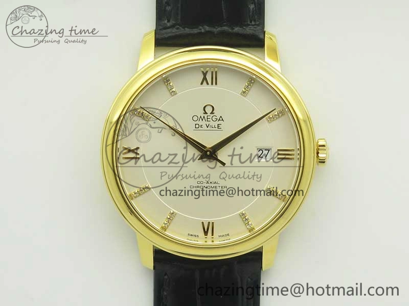GoAnywhere De Ville YG MKF 1:1 Best Edition Silver Dial Diamonds Markers on Black Leather Strap MIYOTA 9015 V 8046