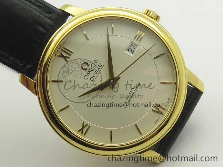 FastDry De Ville YG MKF 1:1 Best Edition Silver Dial YG Markers on Black Leather Strap MIYOTA 9015 V 8048