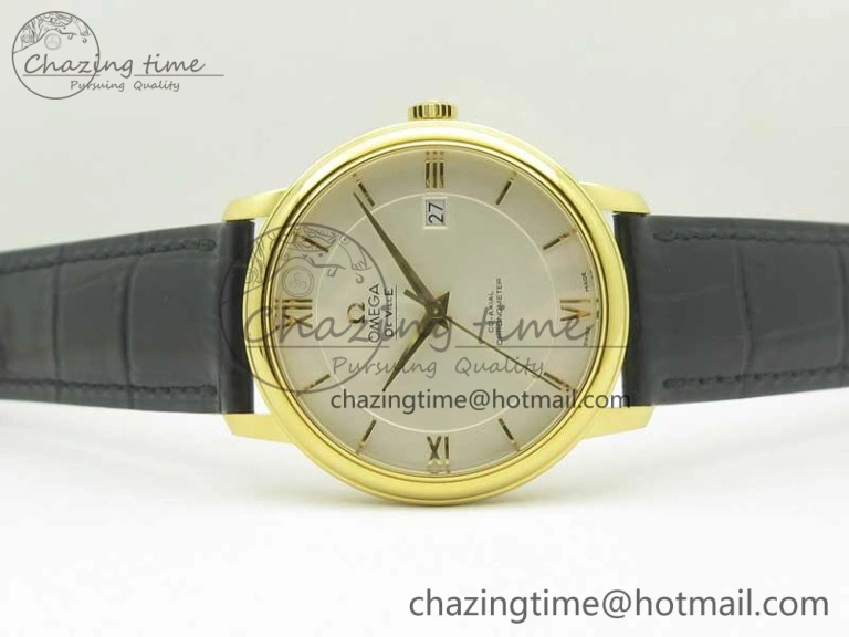 FastDry De Ville YG MKF 1:1 Best Edition Silver Dial YG Markers on Black Leather Strap MIYOTA 9015 V 8048
