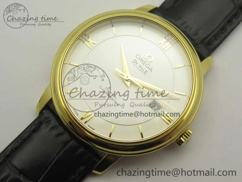 FastDry De Ville YG MKF 1:1 Best Edition Silver Dial YG Markers on Black Leather Strap MIYOTA 9015 V 8048