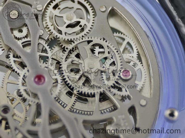 Efficient Debuts Quasar Tourbillon Blue Transparent Case RMF Best Edition on Black Leather Strap 6662