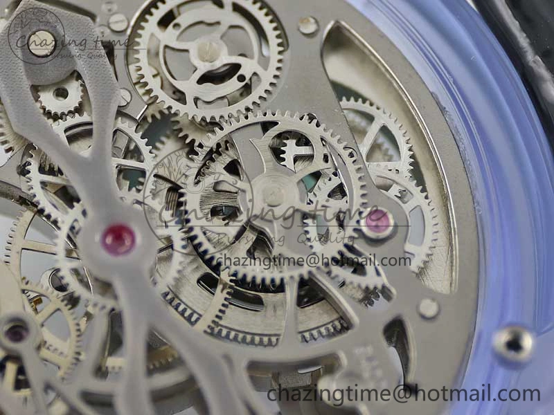 Efficient Debuts Quasar Tourbillon Blue Transparent Case RMF Best Edition on Black Leather Strap 6662