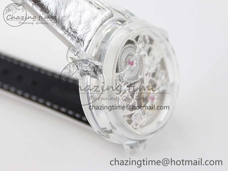 RelaxedFit Debuts Quasar Tourbillon Transparent Case RMF Best Edition on Black Leather Strap 6663