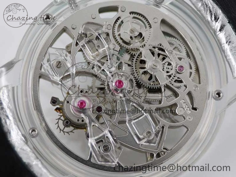 RelaxedFit Debuts Quasar Tourbillon Transparent Case RMF Best Edition on Black Leather Strap 6663